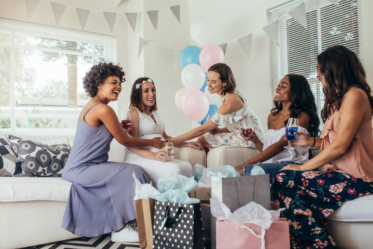 Women attending baby shower