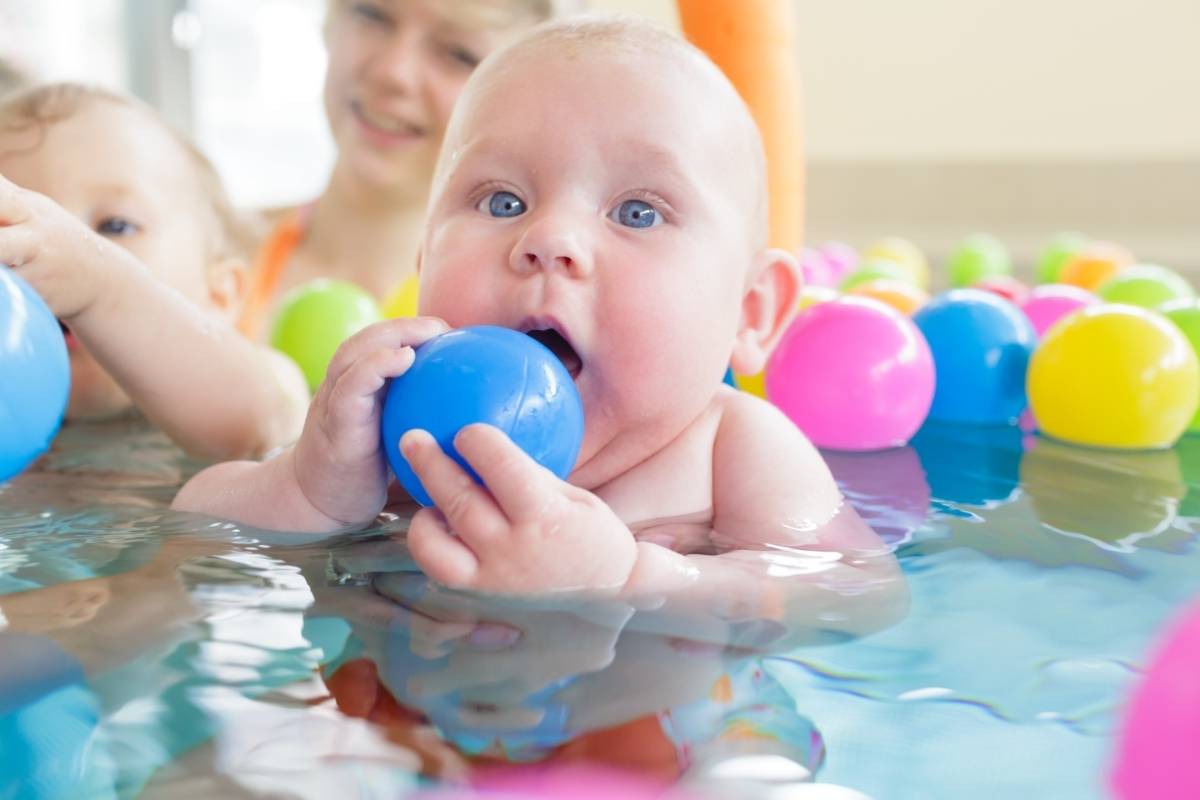 Baby in swimming pool